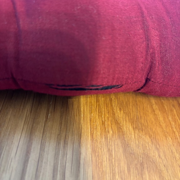 Vintage 90s Chair Cushions with Back Ties - Set of Four - Red - 17" w x 16" d - Picture 7 of 7